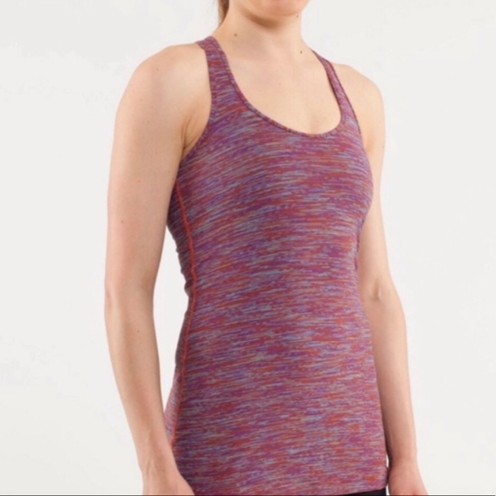 lululemon Pink & Orange Space Dye Tank Top Size 2